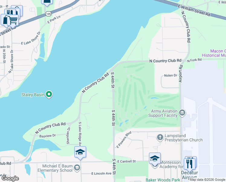 map of restaurants, bars, coffee shops, grocery stores, and more near 287 South 44th Street in Decatur