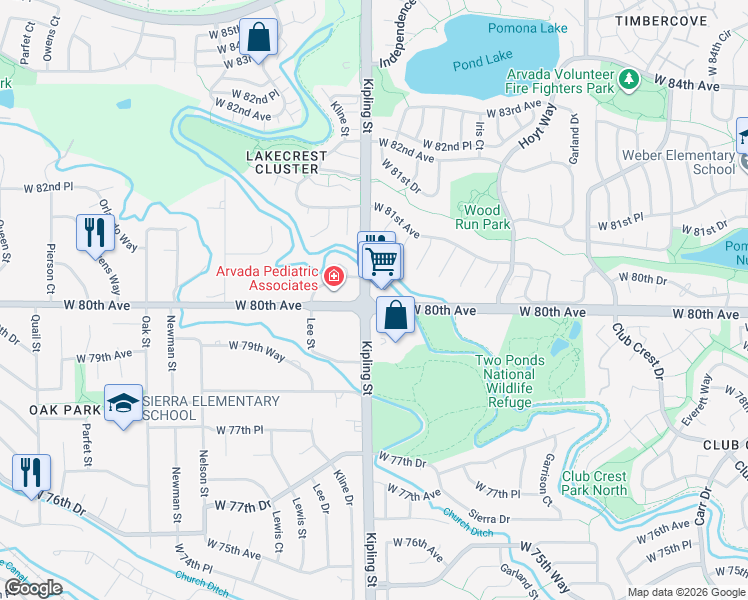 map of restaurants, bars, coffee shops, grocery stores, and more near in Westminster