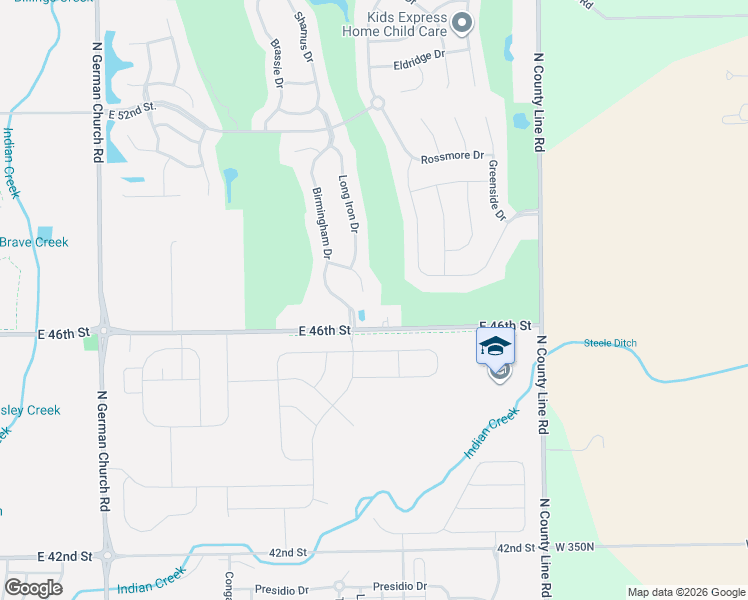 map of restaurants, bars, coffee shops, grocery stores, and more near 11550 Short Iron Lane in Indianapolis