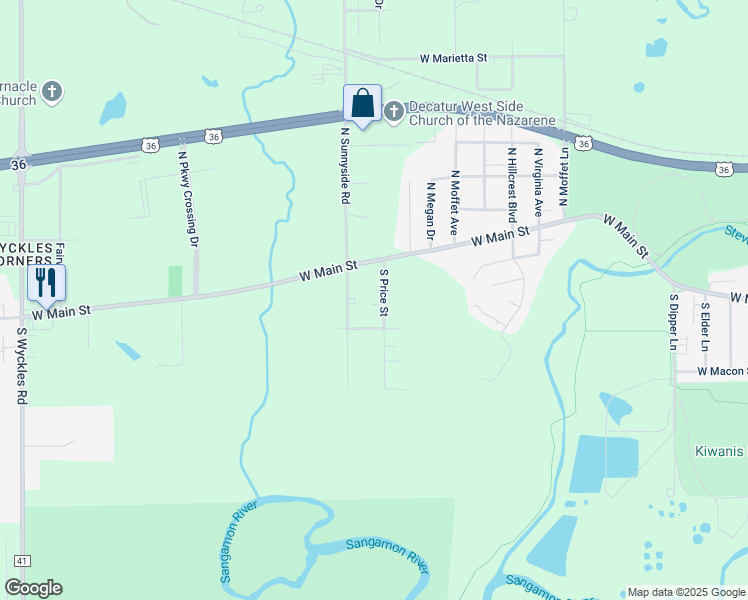 map of restaurants, bars, coffee shops, grocery stores, and more near 100-198 South Price Street in Decatur