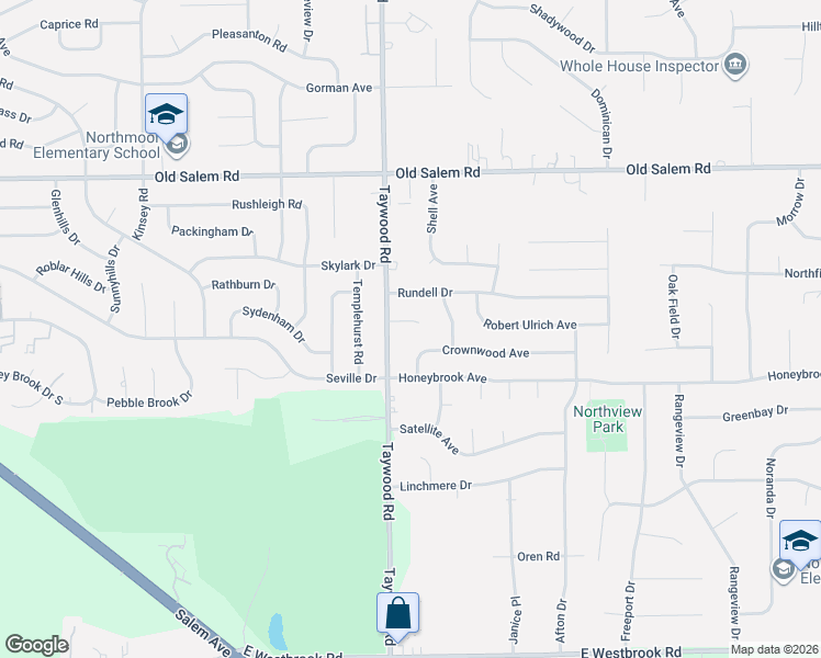 map of restaurants, bars, coffee shops, grocery stores, and more near 4320 Reeves Ct in Dayton