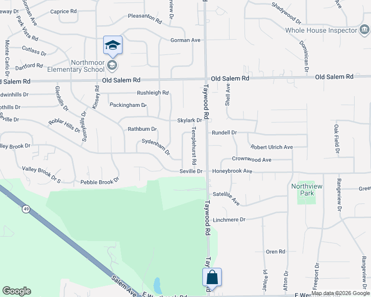 map of restaurants, bars, coffee shops, grocery stores, and more near 6640 Stranwood Drive in Englewood