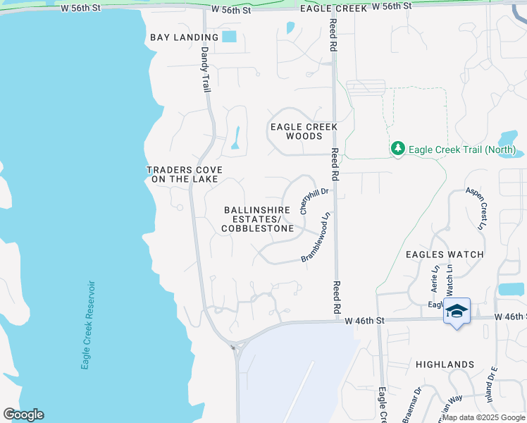 map of restaurants, bars, coffee shops, grocery stores, and more near 4952 Cherryhill Court in Indianapolis