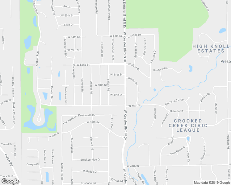 map of restaurants, bars, coffee shops, grocery stores, and more near 4904 West Kessler Boulevard North Drive in Indianapolis