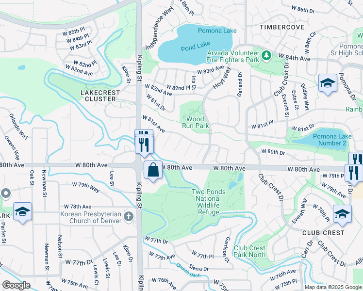 map of restaurants, bars, coffee shops, grocery stores, and more near 8054 Jellison Street in Arvada
