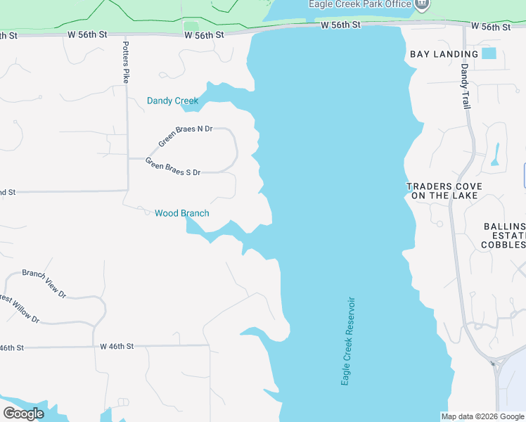map of restaurants, bars, coffee shops, grocery stores, and more near 5101 Green Braes East Drive in Indianapolis