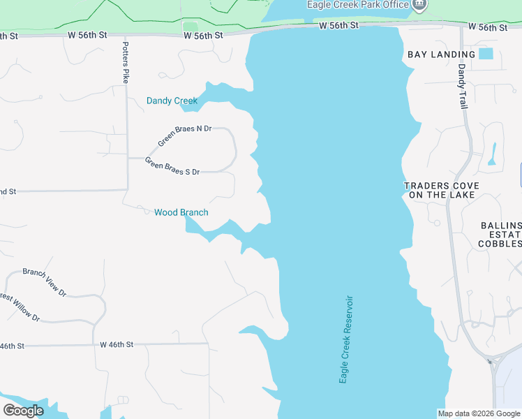 map of restaurants, bars, coffee shops, grocery stores, and more near 5101 Green Braes East Drive in Indianapolis
