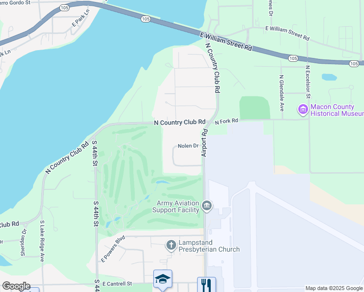 map of restaurants, bars, coffee shops, grocery stores, and more near 45 Nolen Drive in Decatur