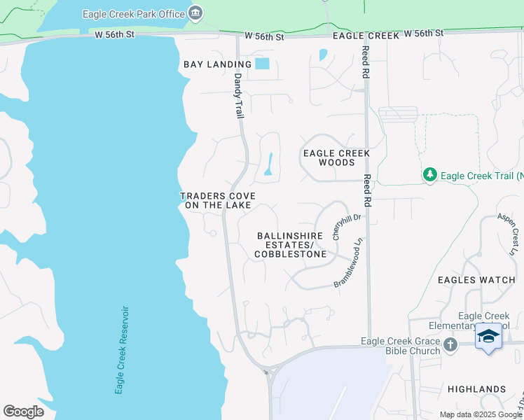 map of restaurants, bars, coffee shops, grocery stores, and more near 7615 Ballinshire N in Indianapolis