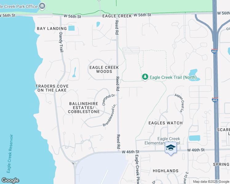 map of restaurants, bars, coffee shops, grocery stores, and more near 7310 Runningbrook Way in Indianapolis