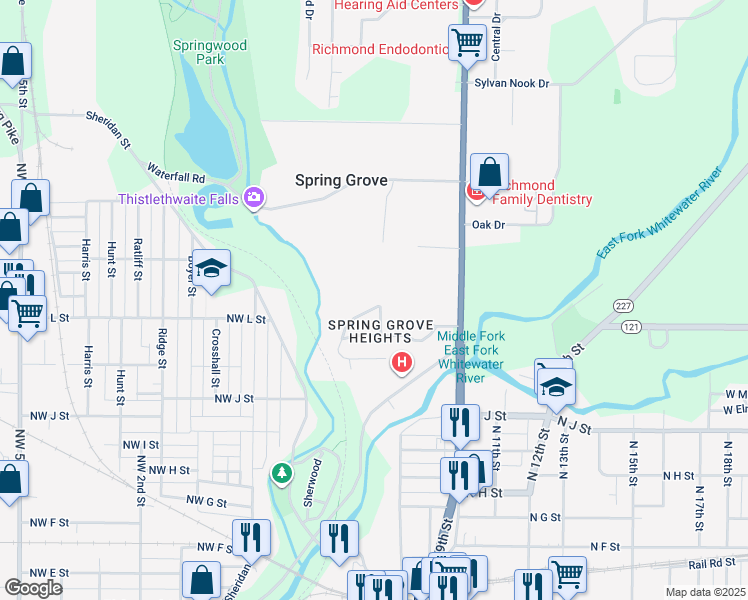 map of restaurants, bars, coffee shops, grocery stores, and more near 2 Clifton Road in Richmond