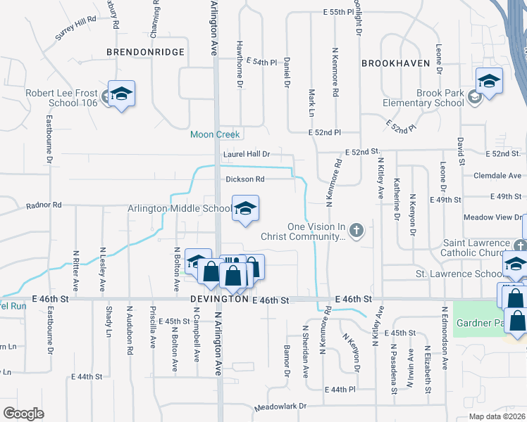 map of restaurants, bars, coffee shops, grocery stores, and more near 4825 North Arlington Avenue in Indianapolis