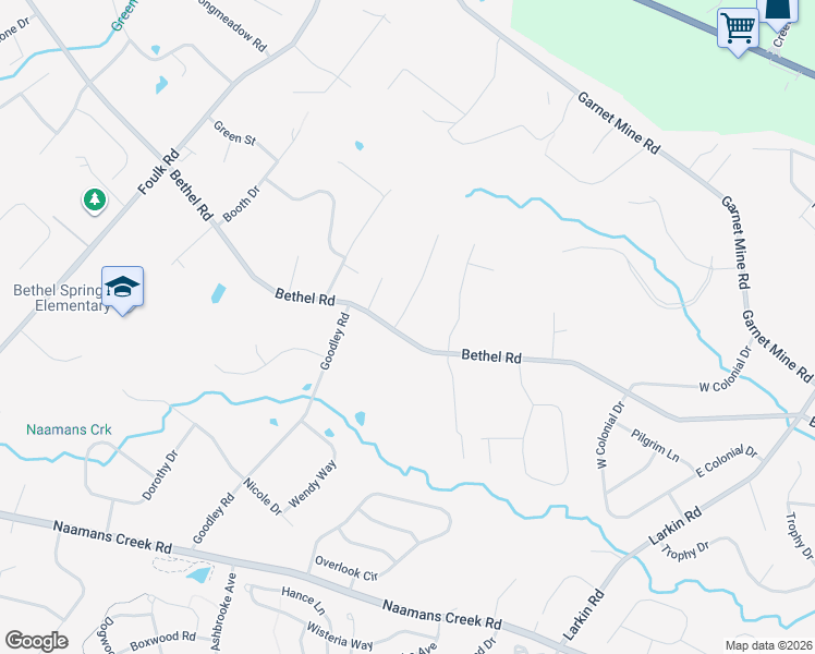 map of restaurants, bars, coffee shops, grocery stores, and more near 1644 Bethel Road in Garnet Valley