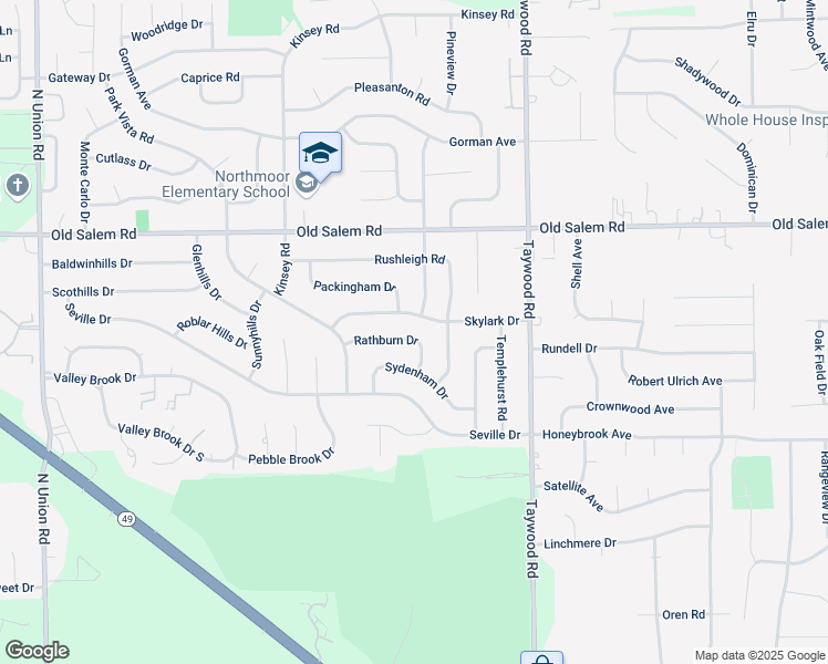 map of restaurants, bars, coffee shops, grocery stores, and more near 4637 Rathburn Drive in Englewood