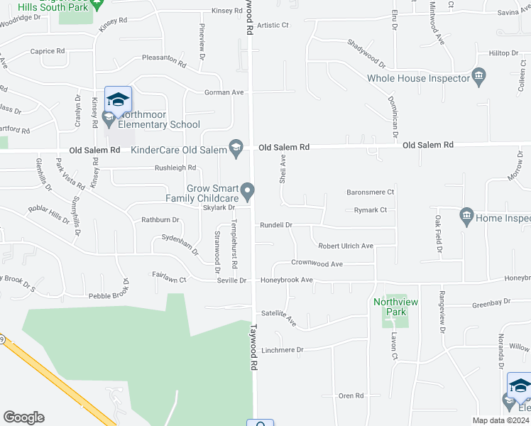 map of restaurants, bars, coffee shops, grocery stores, and more near 6798 Taywood Road in Englewood