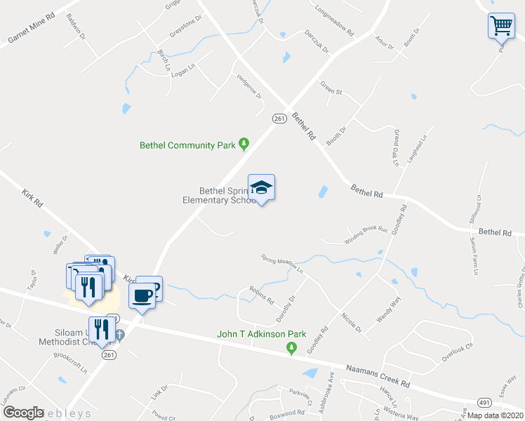 map of restaurants, bars, coffee shops, grocery stores, and more near 3280 Foulk Road in Garnet Valley