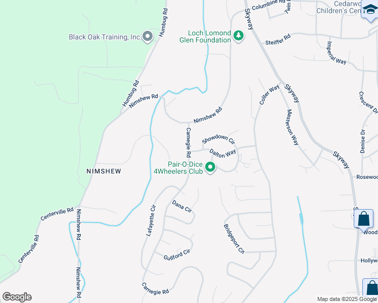 map of restaurants, bars, coffee shops, grocery stores, and more near Carnegie Road & Dalton Way in Magalia