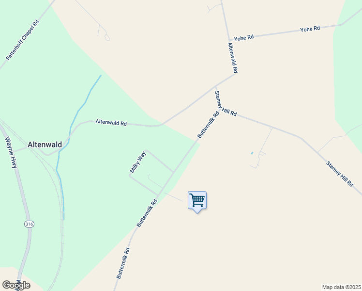 map of restaurants, bars, coffee shops, grocery stores, and more near 5815 Buttermilk Road in Waynesboro