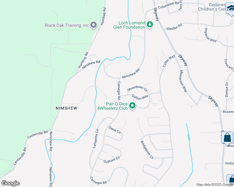 map of restaurants, bars, coffee shops, grocery stores, and more near 14765 Carnegie Road in Magalia