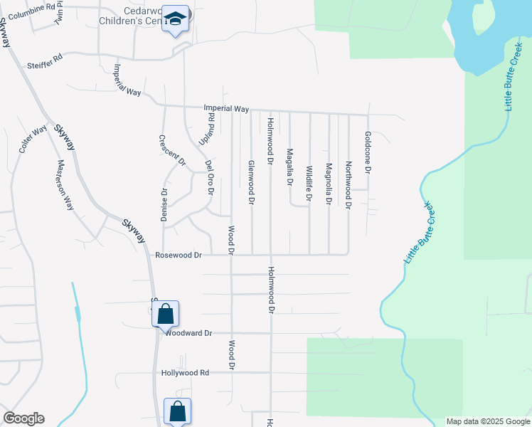 map of restaurants, bars, coffee shops, grocery stores, and more near 14733 Holmwood Drive in Magalia