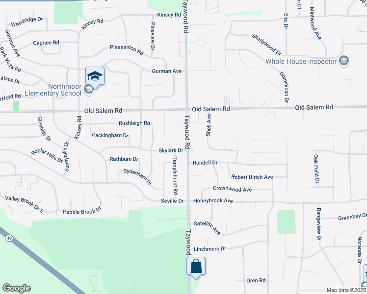 map of restaurants, bars, coffee shops, grocery stores, and more near 6781 Taywood Road in Englewood