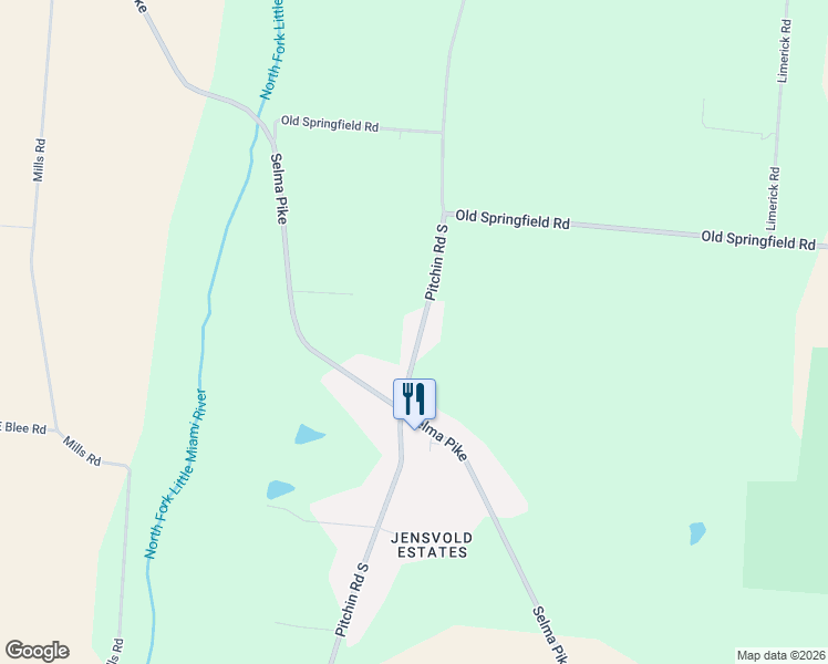 map of restaurants, bars, coffee shops, grocery stores, and more near 5251 Pitchin Road South in Springfield