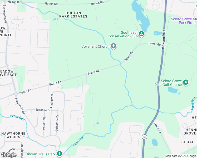 map of restaurants, bars, coffee shops, grocery stores, and more near 1299 Borror Road in Grove City