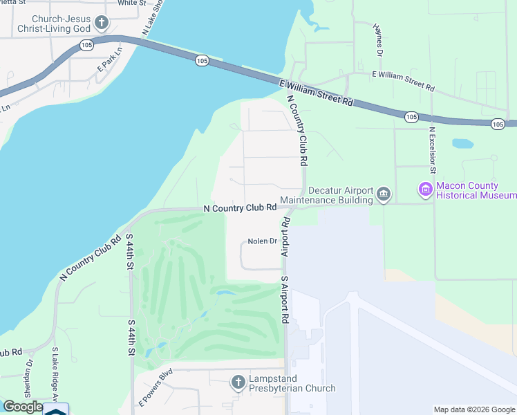 map of restaurants, bars, coffee shops, grocery stores, and more near 273 North Country Club Road in Decatur