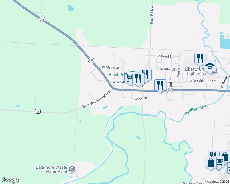 map of restaurants, bars, coffee shops, grocery stores, and more near 109 North Liberty Street in Baltimore