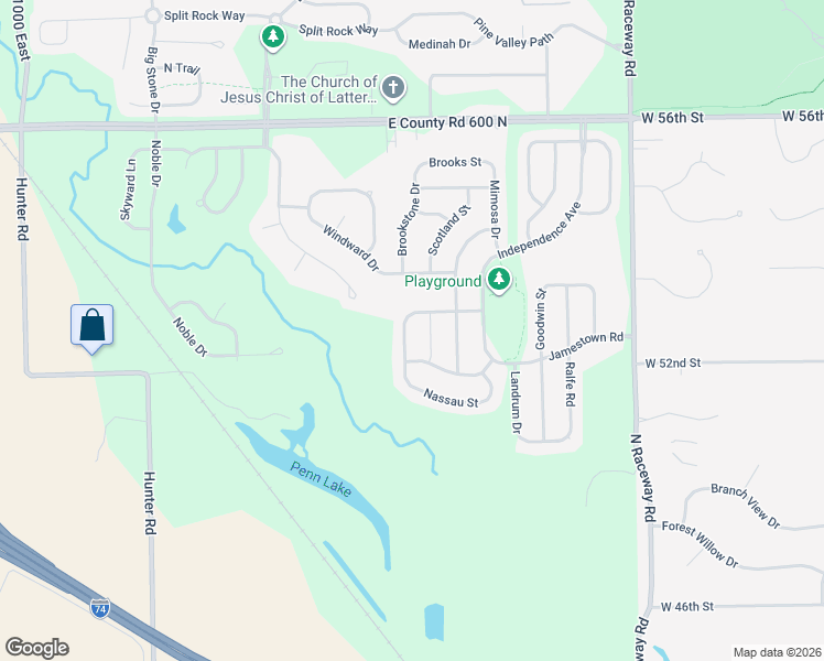 map of restaurants, bars, coffee shops, grocery stores, and more near 5592 Newport Avenue in Indianapolis