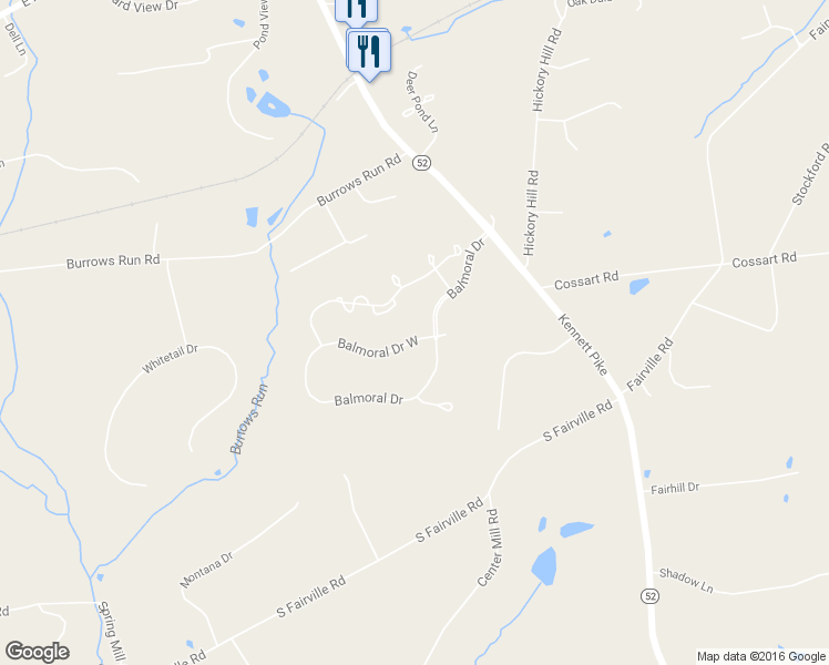 map of restaurants, bars, coffee shops, grocery stores, and more near 4 Balmoral Drive in Chadds Ford