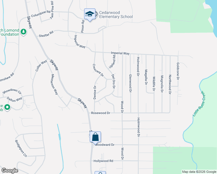 map of restaurants, bars, coffee shops, grocery stores, and more near 14795 Del Oro Drive in Magalia