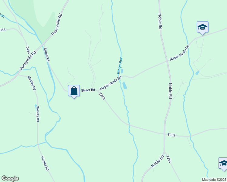 map of restaurants, bars, coffee shops, grocery stores, and more near 548 Maple Shade Road in Kirkwood