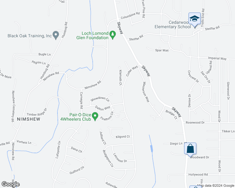 map of restaurants, bars, coffee shops, grocery stores, and more near 14801 Colter Way in Magalia