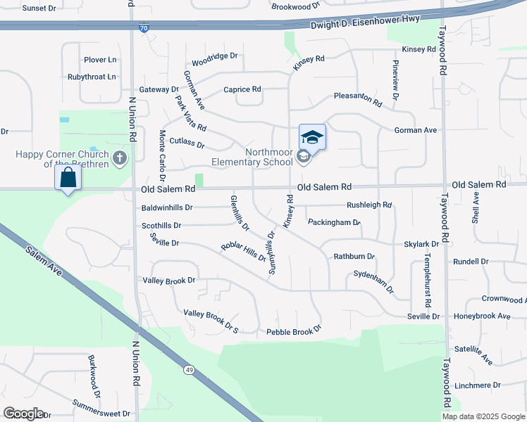 map of restaurants, bars, coffee shops, grocery stores, and more near 6900 Park Vista Road in Englewood