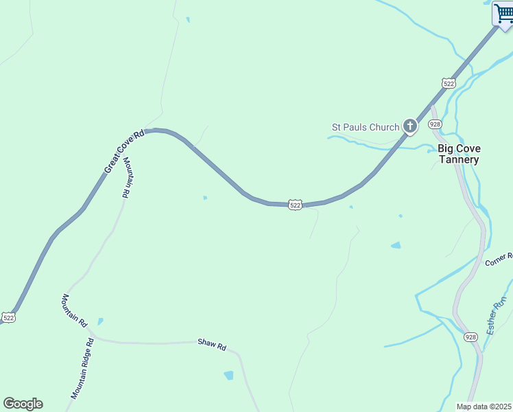 map of restaurants, bars, coffee shops, grocery stores, and more near 14072 Great Cove Road in McConnellsburg