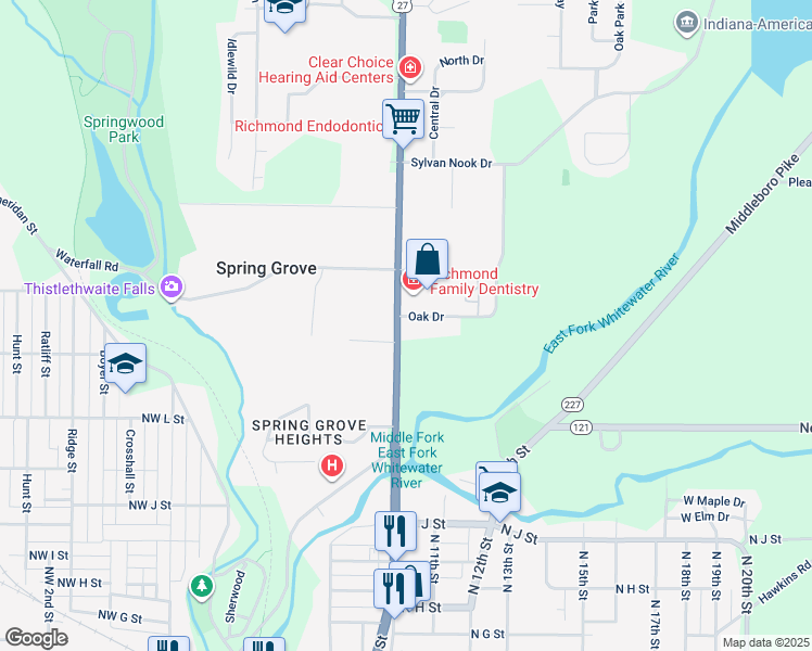 map of restaurants, bars, coffee shops, grocery stores, and more near 49 Chester Boulevard in Richmond