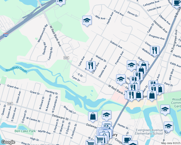 map of restaurants, bars, coffee shops, grocery stores, and more near in West Deptford