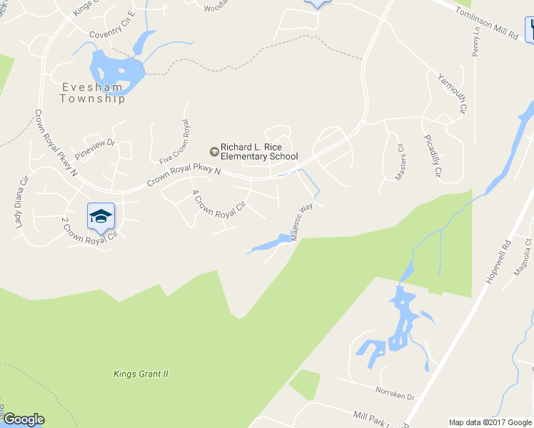 map of restaurants, bars, coffee shops, grocery stores, and more near 21 Partridge Court in Evesham Township