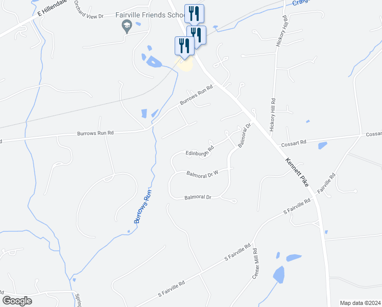 map of restaurants, bars, coffee shops, grocery stores, and more near 876 Shetland Court in Chadds Ford