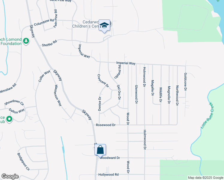 map of restaurants, bars, coffee shops, grocery stores, and more near 14797 Crescent Drive in Magalia