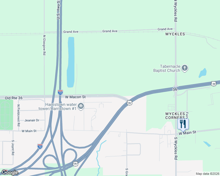 map of restaurants, bars, coffee shops, grocery stores, and more near 5226 West Harristown Boulevard in Decatur
