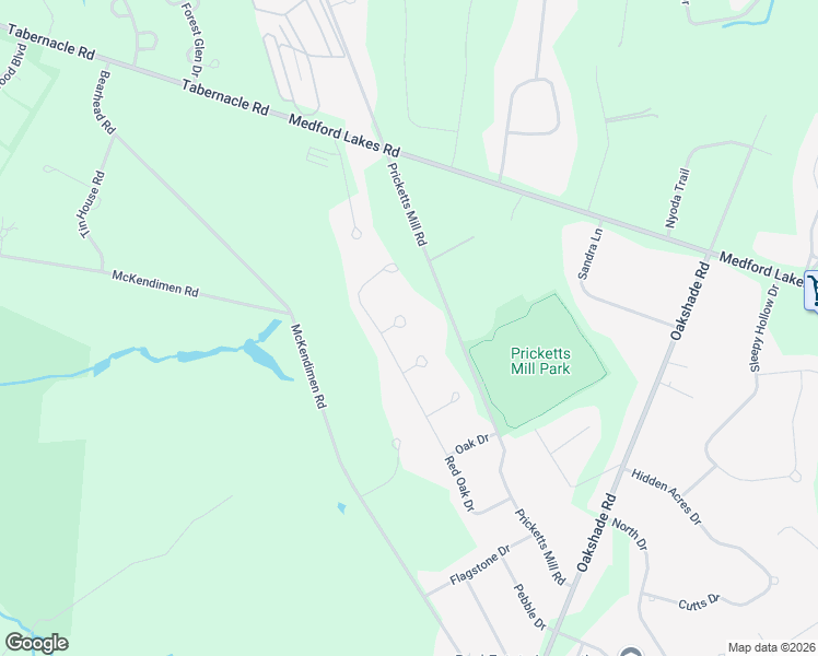 map of restaurants, bars, coffee shops, grocery stores, and more near 48 Oak Leaf Court in Tabernacle