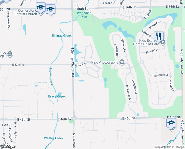 map of restaurants, bars, coffee shops, grocery stores, and more near 11130 Sanabria Drive in Indianapolis