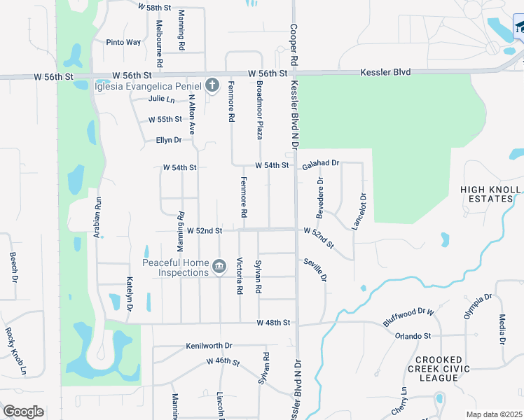 map of restaurants, bars, coffee shops, grocery stores, and more near 5240 Broadmoor Plaza in Indianapolis