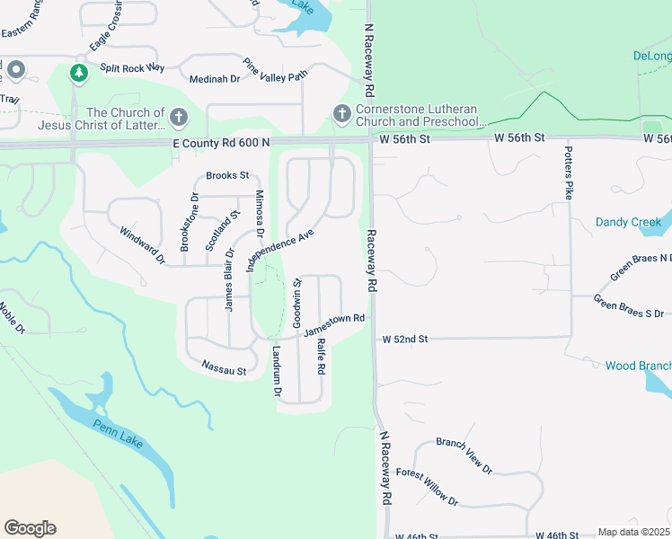 map of restaurants, bars, coffee shops, grocery stores, and more near 5655 Crump Lane in Indianapolis