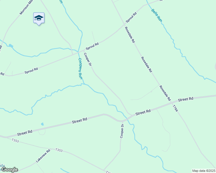 map of restaurants, bars, coffee shops, grocery stores, and more near 267 Cooper Drive in Kirkwood