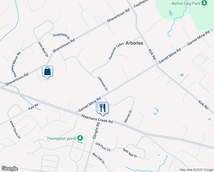 map of restaurants, bars, coffee shops, grocery stores, and more near 3 Clemson Drive in Garnet Valley