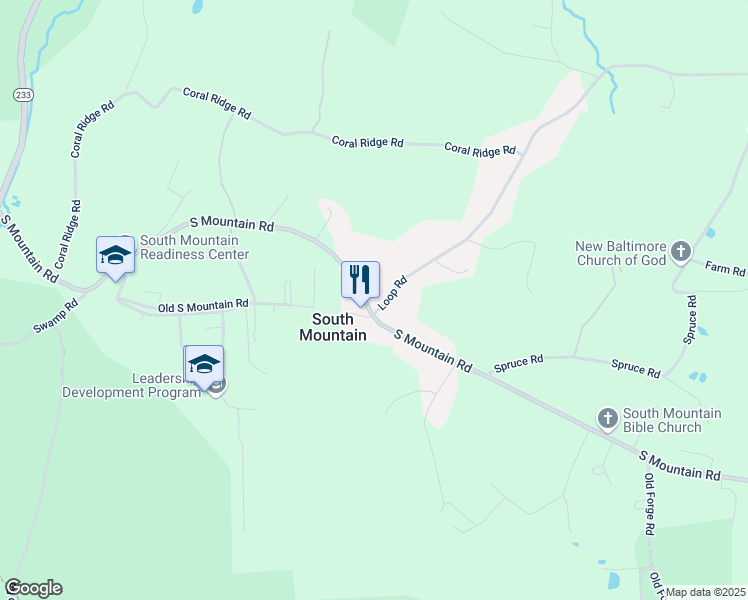 map of restaurants, bars, coffee shops, grocery stores, and more near 10565 South Mountain Road in Fayetteville