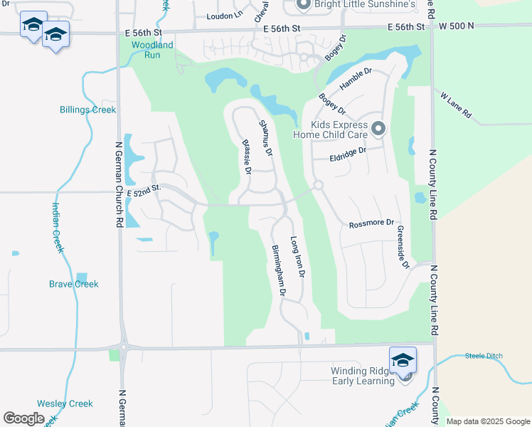 map of restaurants, bars, coffee shops, grocery stores, and more near 11440 Flatstick Court in Indianapolis